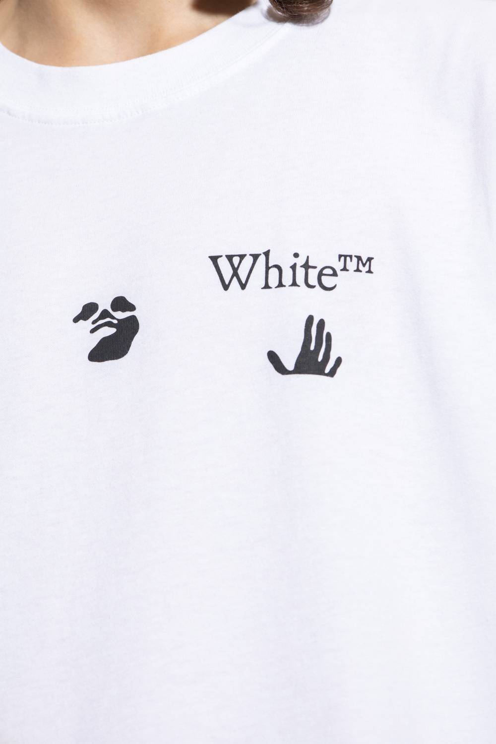 White - graphic-print shirt with logo Off